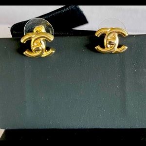 Authentic Chanel Mini Turnlock Earrings RARE